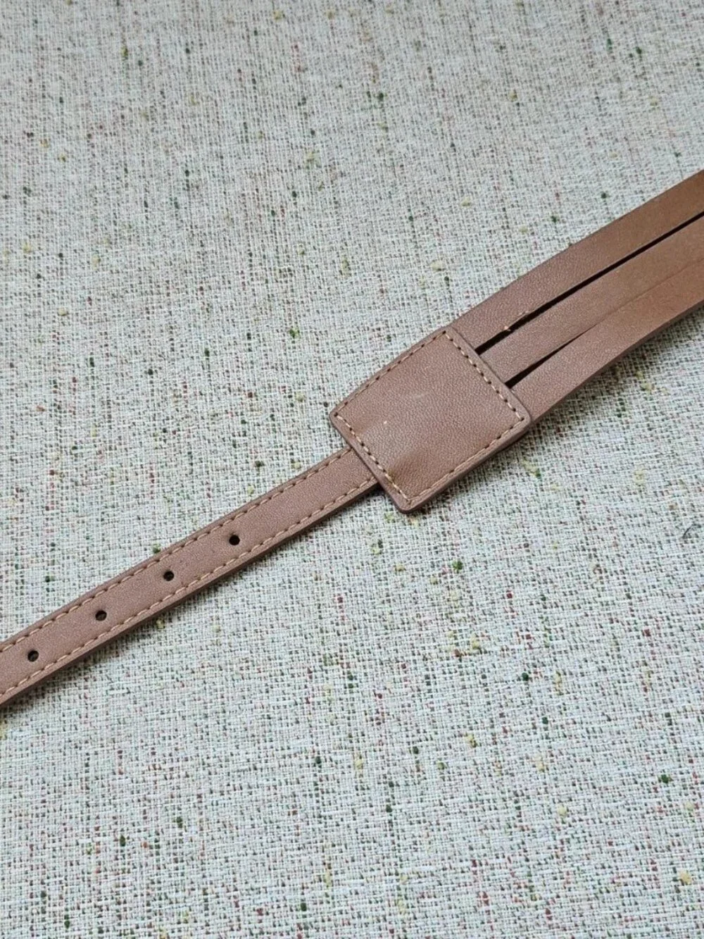 LODIS Belt Leather Brown 3 Strand Women Waistband Pin Buckle Size M/L NWT